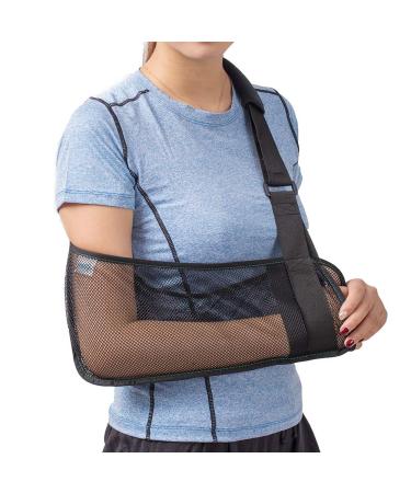 Mesh Arm Shoulder Sling - Medical Shoulder Immobilizer for Shower - Adjustable Arm Brace for Torn Rotator Cuff Injury - Right Left Arm for Men Women - Shower Sling for Elbow, Wrist updated version