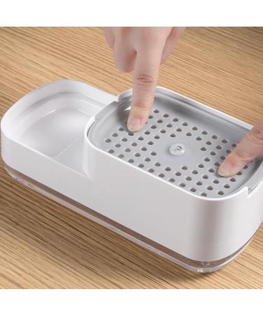 3 Dish Soap Dispenser Soap Dispensing with Sponge Holder for Kitchen Space Saving 2 in 1 Kitchen Accessories for Sponge Wipes Brushes Dishwashing Balls Rags 3 Pcs White - Buy Online on GoSupps.com