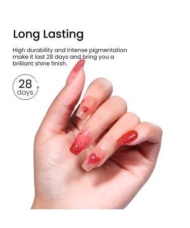 15ML Maychao Rose Pink Glitter Gel Nail Polish - Sparkle Soak Off UV LED Nail Art Manicure Salon DIY at Home - 0.5 OZ - Buy Online on GoSupps.com