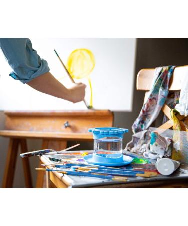 Paint Brush Cleaner Rinse Cup | All-in-One Studio Tool for Acrylic, Watercolor & Mediums | Brushes Holder & Silicone Cleaning System | Fine Art Classroom Essential | Blue - Buy Online on GoSupps.com