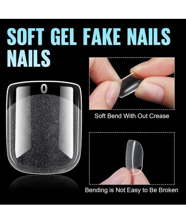 TOMICCA Extra Short Square Fake Nail Tips - 192Pcs Half Matte Acrylic Pre Filed Gel Tips for DIY & Salon - Perfect for Beginners & Professionals - Buy Online on GoSupps.com