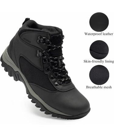 ZASEPY Men's Hiking Boots Non-Slip Mid Top Water Resistant | Black 078 - Buy Online on GoSupps.com