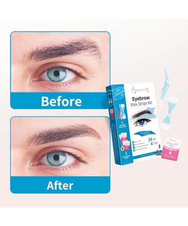  Beauty7 Beauty7 24-Pack Pre-Cut Eyebrow Wax Strips - With 4 Oil Cleansing Wipes - Suitable for Skin - Buy Online on GoSupps.com