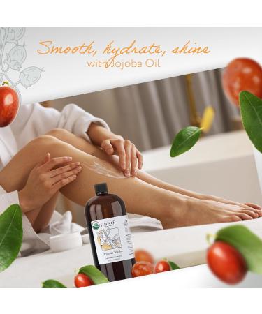 HBNO Organic Jojoba Oil - 32 oz (950ml) Value Size - Ideal for Shampoos Conditioners Massage Blends Face wash Lotions and Skin Care Products. Organic Jojoba 32 Fl Oz (Pack of 1) - Buy Online on GoSupps.com