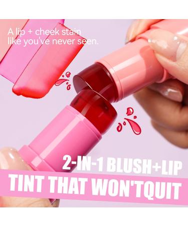 Shop 2 Colors Jelly Blush Stick Set - Water Jelly Tint for Lips & Cheeks | Sheer Stain Finish Buildable Color | International Shipping Available - Buy Online on GoSupps.com