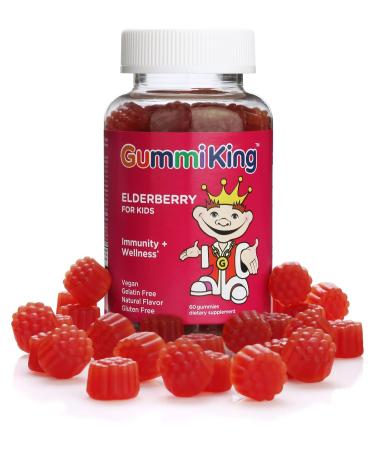 GummiKing Elderberry for Kids Immunity + Wellness Raspberry 60 Gummies
