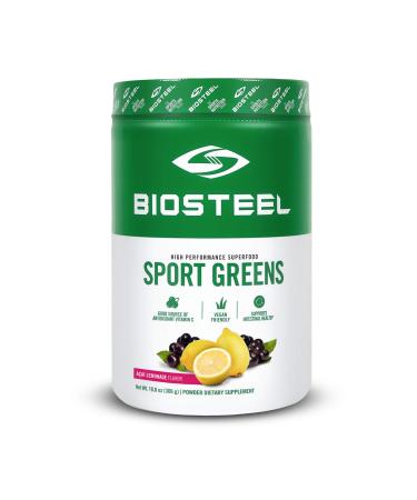 BIOSTEEL Sport Greens Powder High Performance Superfood Supplement Non-GMO Formula Acai Lemonade 30 Servings