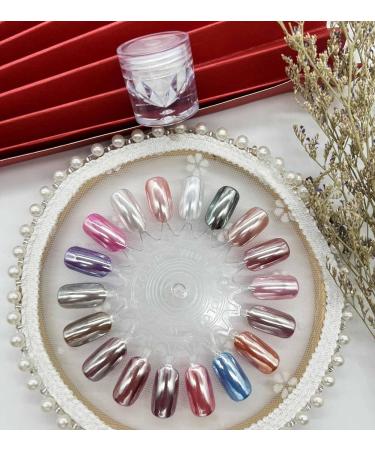 Super Glossy White Pearl Chrome Nail Powder - Iridescent Pigment for Magic Mirror Effect Nails - Buy Online on GoSupps.com