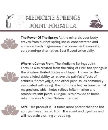 Medicine Springs Mineral Therapy Healing Spray Professional Serious 8oz (from Natural hot Springs) (Joint (Professional)) - Buy Online on GoSupps.com