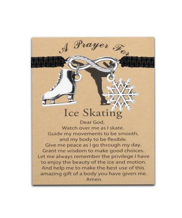 MYOSPARK Ice Skating Gift Figure Skating Bracelet Figure Skater Gift Skate Lover Gifts Skater Jewelry for Skating Team Gifts Ice Skating Card BR