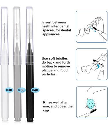 Patelai 100-Piece Interdental Brush Set - Effective Tooth Cleaning Tools for Oral Hygiene | Black White Gray Toothpick Flossers - Buy Online on GoSupps.com