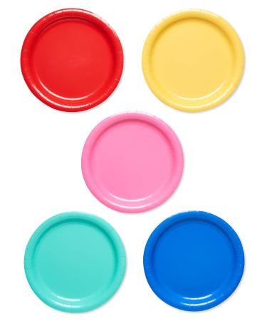 American Greetings Rainbow Party Supplies for Birthdays, Easter, Mother's Day, Father's Day, Graduation and All Occasions, Multicolor Paper Dinner Plates (50-Count)