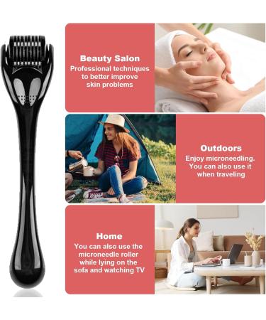 Okaywor Microneedling Roller Hair Growth Roller for Beard Growth Needles in 0.5 mm Hair Roller Roller for Men Matte Black Beard Roller Stimulate Growth of Black - Buy Online on GoSupps.com