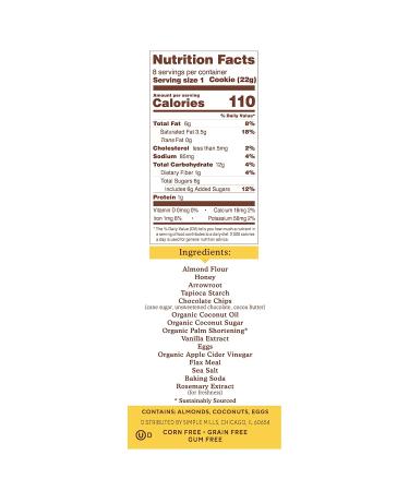 Simple Mills Crunchy Almond Flour Chocolate Chip Cookies - 6.2 oz - Pack of 6 | Gluten-Free Snack - Buy Online on GoSupps.com