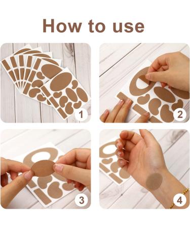 Moleskin Tape Blister Prevention Padding - 168 Pieces, 11 Shapes, Flannel Adhesive Pads for Anti-Wear Heels - Heel Stickers for Blister Prevention - Buy Online on GoSupps.com