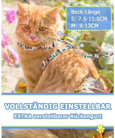 Supet Adjustable Cat Dishes Set with Leash - Outbreak-Proof for Small & Large Cats Perfect for Kittens - Green M (Chest Size: 28-48cm) - Buy Online on GoSupps.com