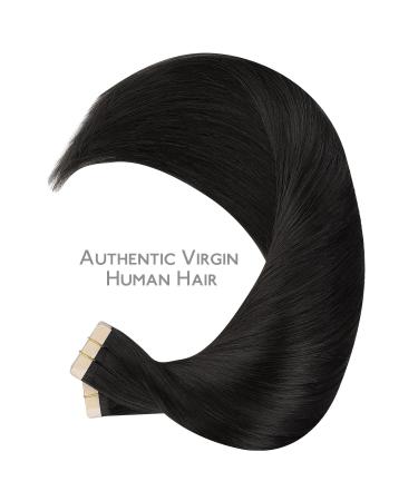 Salife Tape Extensions - 40Pcs 100g Natural Black Real Hair 14 Invisible Tape-In Hair Extensions - Silky Straight 35cm #1B - Buy Online on GoSupps.com