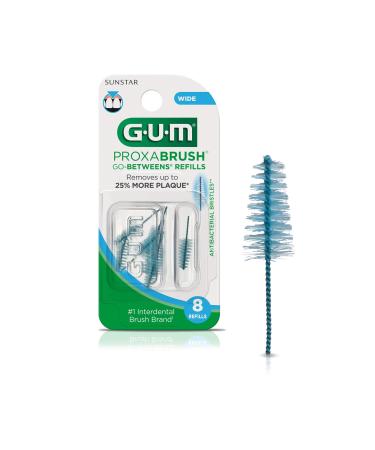GUM Proxabrush Go-Betweens Interdental Brush Refills Wide 8 Count (Pack of 6) Wide 48.0
