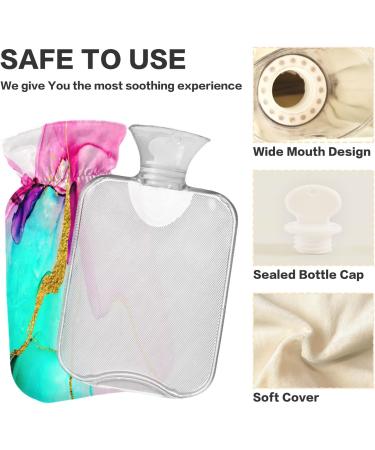 Bright Smoke Marble Hot Water Bottle | 2L Soft Plush Cover | Winter Warmth for Kids Men & Women - Buy Online on GoSupps.com