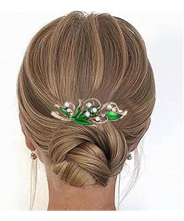 Vintage Hair Barrettes French Retro Hair Clips Women French Hair Clips Vintage Leaf Pearls Bronze Hair Clips Gold - Buy Online on GoSupps.com