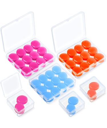 21 Pairs Ear Plugs for Sleeping Soft Reusable Moldable Silicone Earplugs Noise Cancelling Earplugs Sound Blocking Ear Plugs with Case for Swimming, Concert Airplane 32dB NRR (Blue, Orange, Rose Red)
