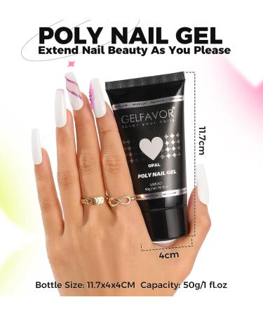 Gelfavor Opal White Poly Nail Gel - Poly Builder Extension for Nail Art Design, Beauty Gift for Women - Buy Online on GoSupps.com