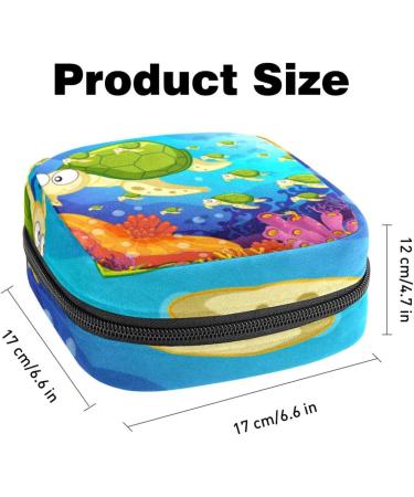Portable Women's Binding Bags - Menstrual Cup Pocket & Pads for Teen Girls | Cartoon Green Turtle Design - Buy Online on GoSupps.com