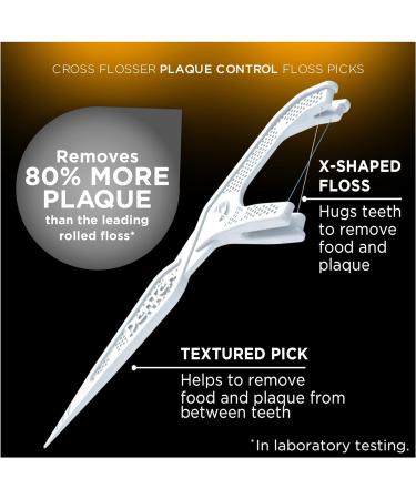 DenTek Cross Flosser Plaque Control Floss Picks X-Shaped 75 Count - Pack of 1 - Buy Online on GoSupps.com