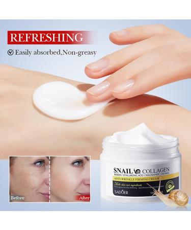 Snail Cream Snail Face Moisturiser Snail Mucin Moisturiser with Collagen and Retinol Firming Face Cream for Reduce Fine Lines Wrinkles Face Cream for Hydrating Anti Wrinkles - Smooth Fine Lines - Buy Online on GoSupps.com