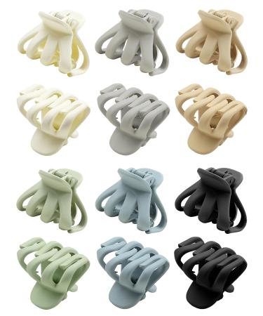 Kavya 12 Pcs Small Claw Clips Octopus Hair Clips for Fine Hair Non Slip Plastic Claw Grip Hair Claw Clips Women Mini Hairstyling Accessories for Women Girls Green