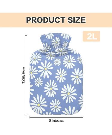 Mnsruu 2L Hot Water Bottle with Soft Cover - Daisy Flowers | Perfect Christmas Gift for Women & Kids - Buy Online on GoSupps.com