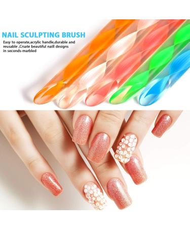 Acrylic Liquid Styling Tool Kit 7 Pcs Art Manicure Care Tools Including 2 Nail Art Clear Glass Bowl Dappen Dishes Cup with Lid and 5 Acrylic Design 3D Painting Drawing UV Gel DIY Brush/Pen Set - Buy Online on GoSupps.com