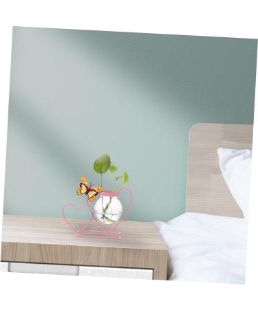 Zerodeko Wrought Iron Hydroponic Flower Pot Plein Air Frames Freesia Greenery Wall Vases for Flowers Green Plant Pot Cactus Plant Terrarium Glass Desktop Office Decorations Pink Pink 20.5X8CM - Buy Online on GoSupps.com