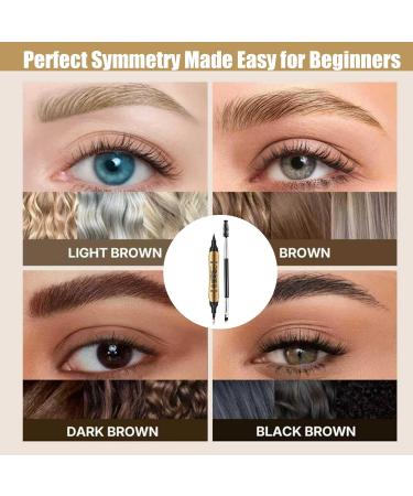 Crayon sourcils 2 en 1 tanche double extr mit stylo microblading pour sourcils l'aspect naturel stylo sourcils pour femme avec 4 pointes et pinceau pr cis - Buy Online on GoSupps.com