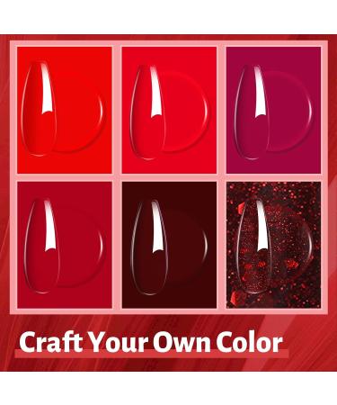 LKEE Nail Gel Polish- Red Nail Polishes Set 6 Colors Nail Polish Set UV Gel Polishes DIY Nail Salon Halloween Nail Art Design Gift 7 ml/0.25 oz - Buy Online on GoSupps.com