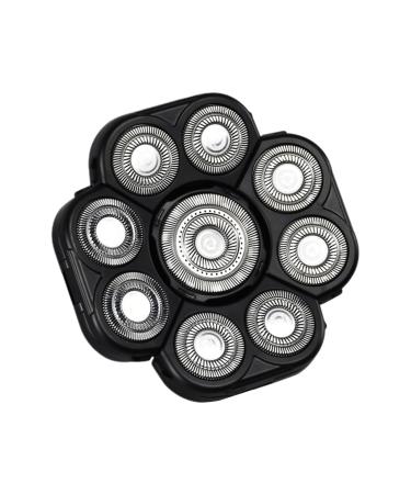 Attachement de la t te de rasoir lectrique - 9 Blade Double Track Raser Remplacement Fast lisse Universal Rotary Shaver Pi ces 3 54x3 54 pouce Retabolique cheveux chauve humide | Utilisation quot Black