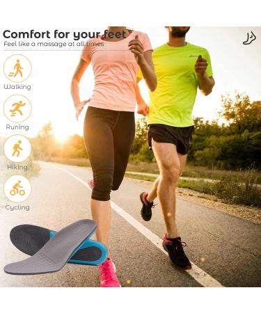Orthopedic Insoles for Men & Women - Comfort Running Inserts for Plantar Fasciitis & Flat Feet - Improve Foot Pain Relief - Gray - Size LU 42-44 (28cm) - Buy Online on GoSupps.com