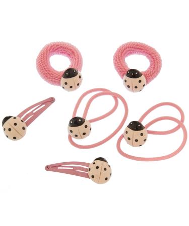 Buy HAARallerliebst Ladybug Hair Tie Set for Girls - 6 Pink Pieces with Storage Box | Perfect Gift - Buy Online on GoSupps.com
