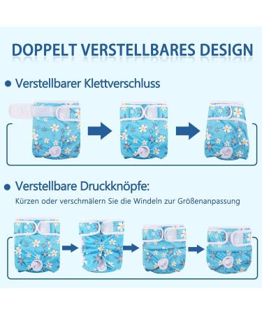 Demigreat High-Suction Folter Trousers for Bitches - Adjustable Dog Diapers with Cute Nied Flowers - 3 Pieces XS - Buy Online on GoSupps.com