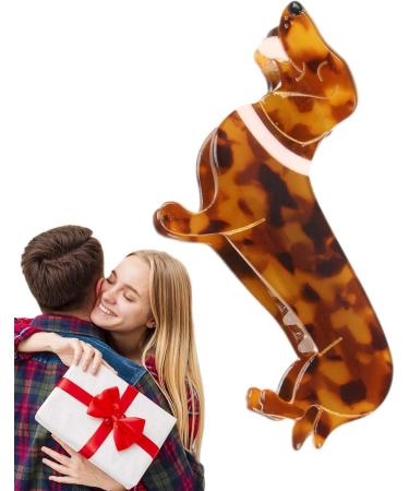 Neamou Dachshund Claw Clips Fashion Hair Jaw - Small Claw Clips Funky Dachshund Hair Claw Cute Dog Hair Clips Acetate Puppy Hair Accessories Animal Barrettes for Stylish Girls and Women - Buy Online on GoSupps.com