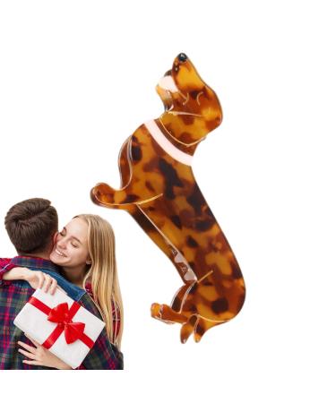 Dog Shaped Hair Clip Dachshund Hair Clip Animal Dachshund Shape Hair Clips Non-Slip Hair Catch Barrette Fashion Hair Jaw Big Claw Barrettes Animal Barrettes for Woman Straight Curly