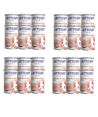 Kattovit Niere/Renal-Drink Chicken | Pack of 24 | 24 x 135 ML | Complementary food for adult cats | Meat pieces with chicken | to support kidney function