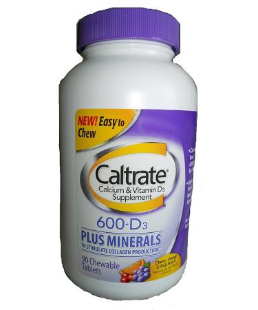 Caltrate Calcium & Vitamin D3 Cherry Orange & Fruit Punch Chewable Tablets 90 Count