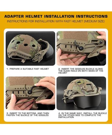 DoxiGlobal Tactical Fast Helmet Flip Goggles - Anti-Fog Glasses for Airsoft & Paintball Shooting | Fits Rail 19-21mm | Black - Buy Online on GoSupps.com