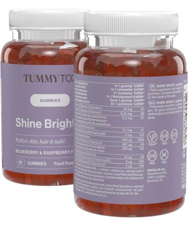 Shine Bright | Hair Growth Gummies | Vitamins for Skin Hair & Nails | Biotin | Folic Acid Vitamin B6 B12 | 120 Gummies | Tummy Tox - Buy Online on GoSupps.com