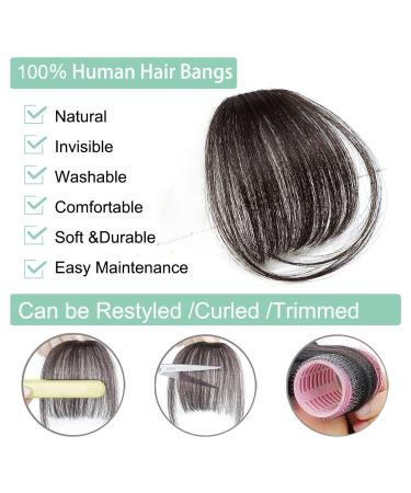 Real Human Hair Clip-in Wispy Bangs with Temples - Brown/Black | Air Bangs Hairpiece for Women - Buy Online on GoSupps.com