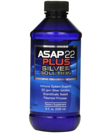 American Biotech Labs - ASAP 22 Plus Silver Solution - Immune System Support 22 ppm Silver Solution Dietary Supplement - (8 oz) Unflavored 8 Fl Oz (Pack of 1)