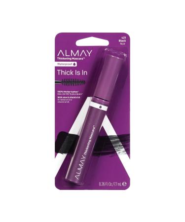 Almay One Coat Thickening Waterproof Mascara Black 421 0.26 Fl oz ( Pack of 2)