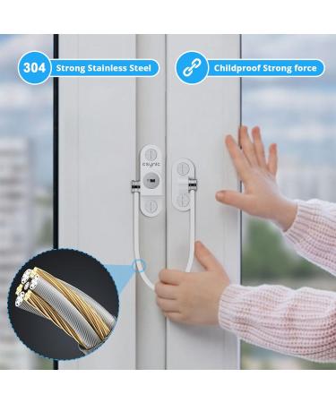 eSynic Window Restrictor 8Pcs Set - Child Safety Locks for Upvc Windows | White, Durable & Reliable with Screws&Keys - Buy Online on GoSupps.com