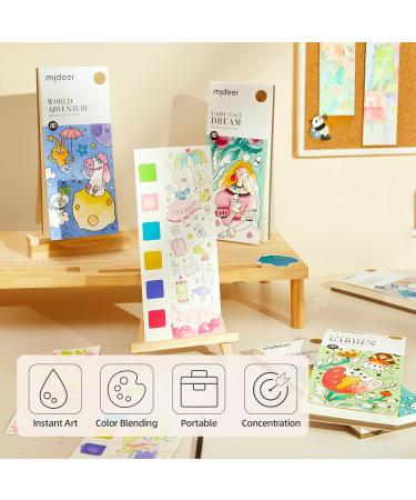 MiDeer Pocket Magic Water Coloring Book Water Colouring Book for Children Watercolouring Sets for Kids Ages 4-8 Water Colouring Painting Books with Brush (3 Pack) 3 Pcs (Fairy Tale Forest Garden) - Buy Online on GoSupps.com